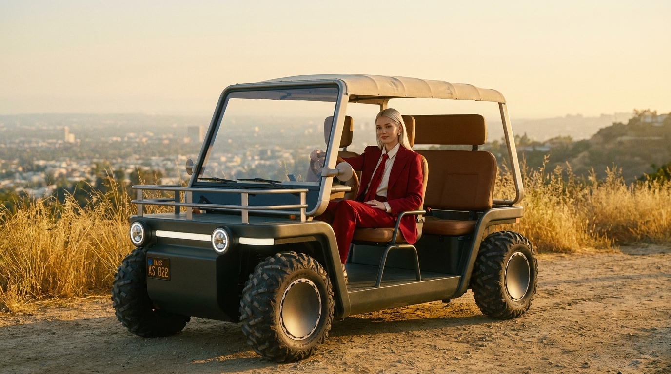 Amble One electric buggy in the Hollywood Hills